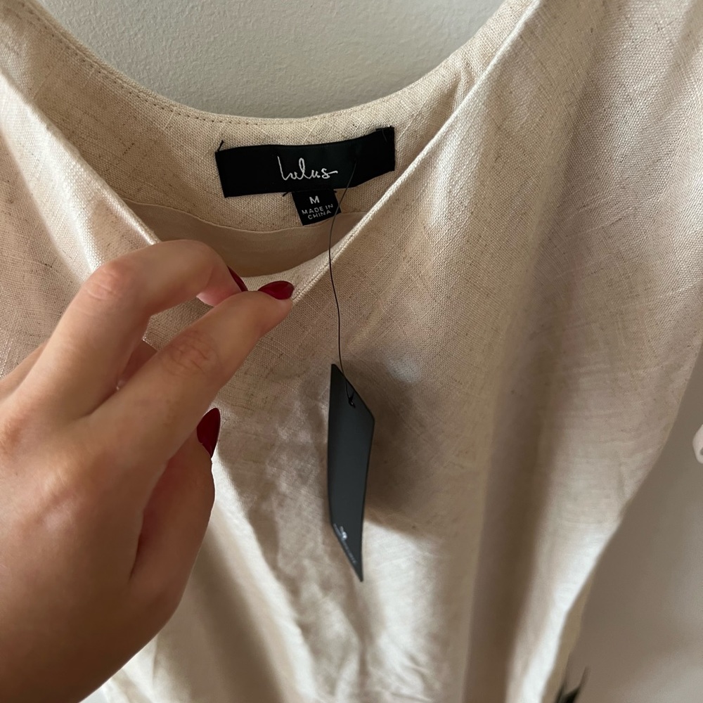 Lulu's Cream Midi Dress - Picture 4 of 7